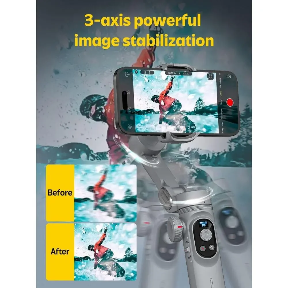 Smart X Pro Phone Gimbal for iPhone Android Smartphone Foldable Stabilizer OLED